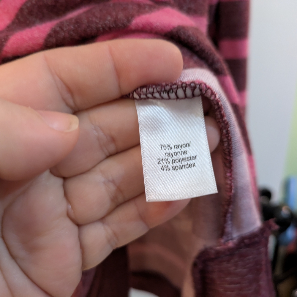 🔴3/$15 Maurices Striped V-Neck top in Dusty Rose & Pink - Picture 8 of 13